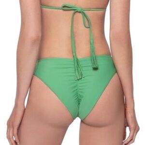 PQ Swim High Cut Full Bikini Bottoms in Agave SZ M NWT
